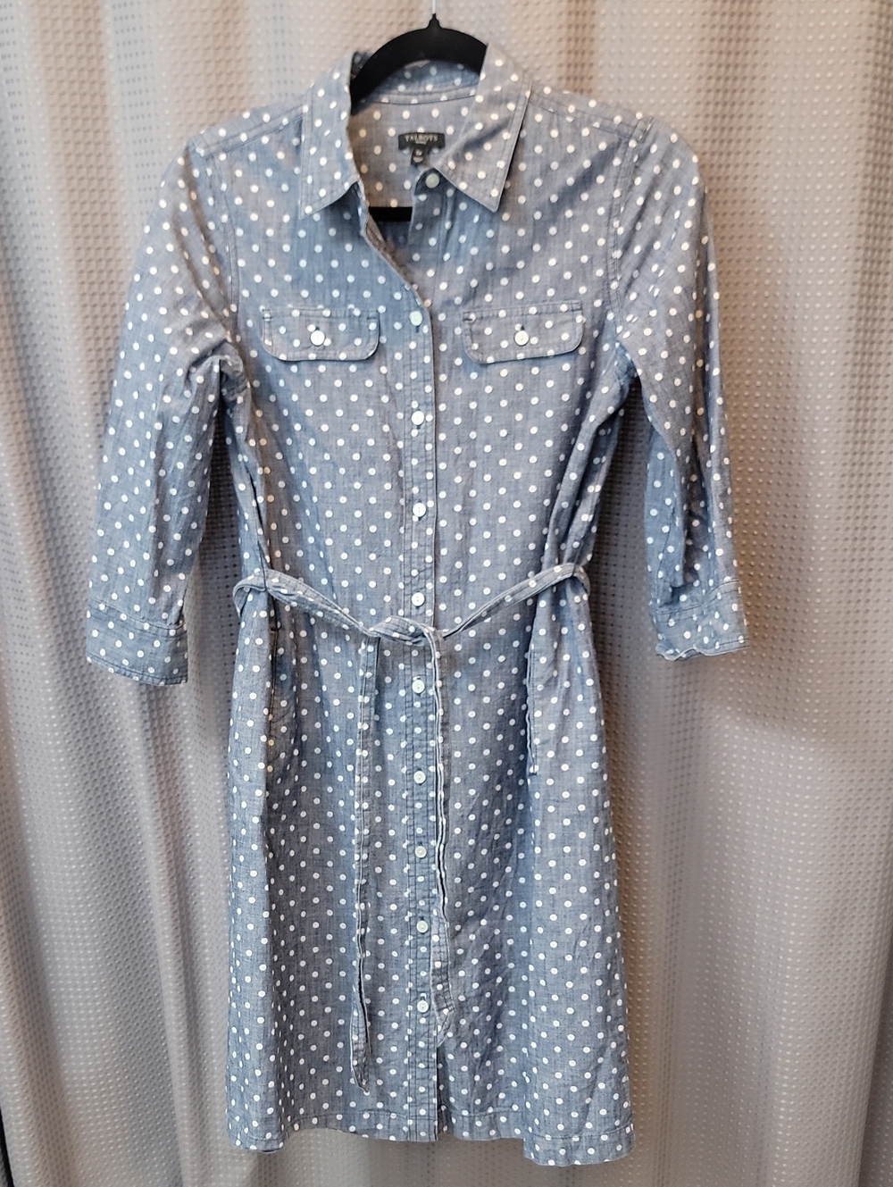Talbots Polka Dot Button Down Shirt Dress Size 6 P